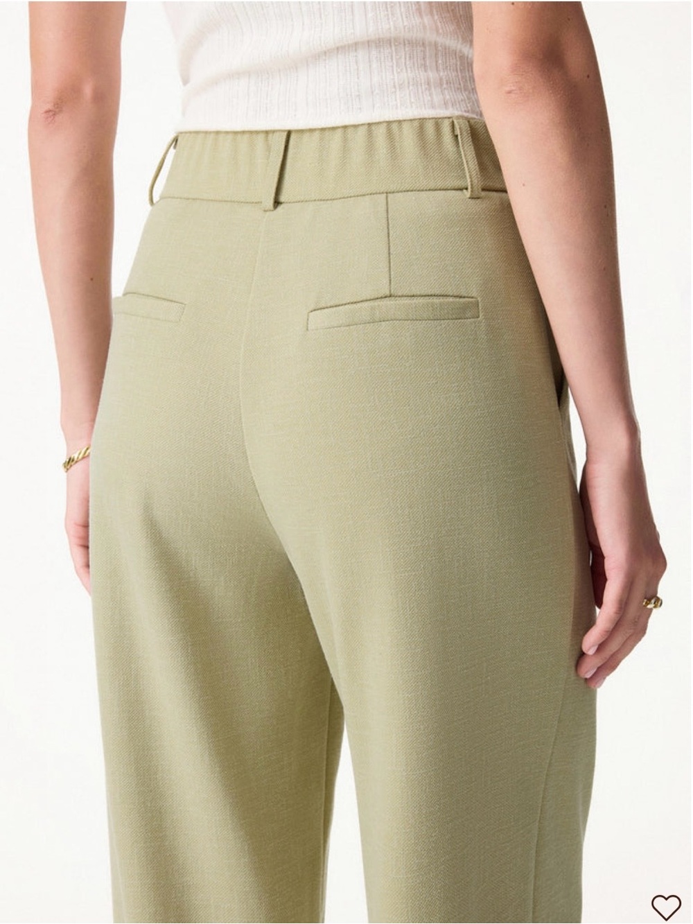 OGL Stretch Linen-Like Wrinkle-Resistant Tapered Pant Sage Green Tailored Office - Picture 7 of 14